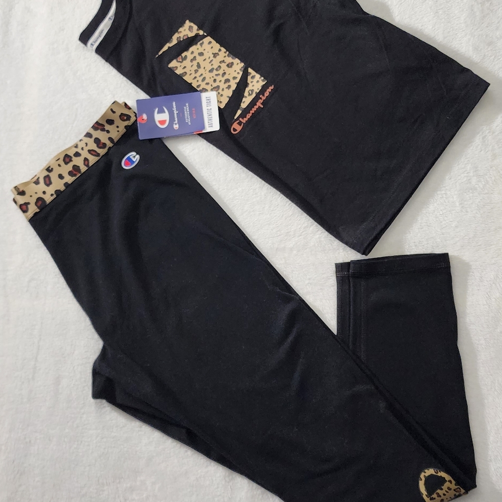 Champion leopard Set Leggings and Shirt